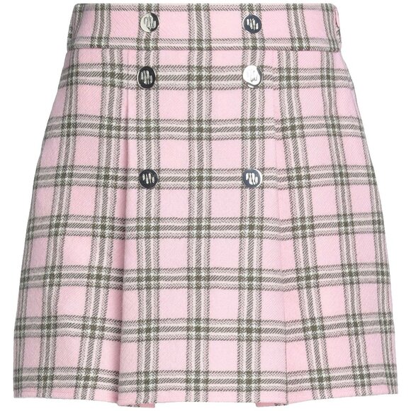 NWT Maje Jalisa Pink Checked Wool Mini Skirt ASO Enid Sinclair - Picture 7 of 12